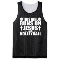 This Girl Runs On Jesus And Volleyball Novelty TShirt Mesh Reversible Basketball Jersey Tank