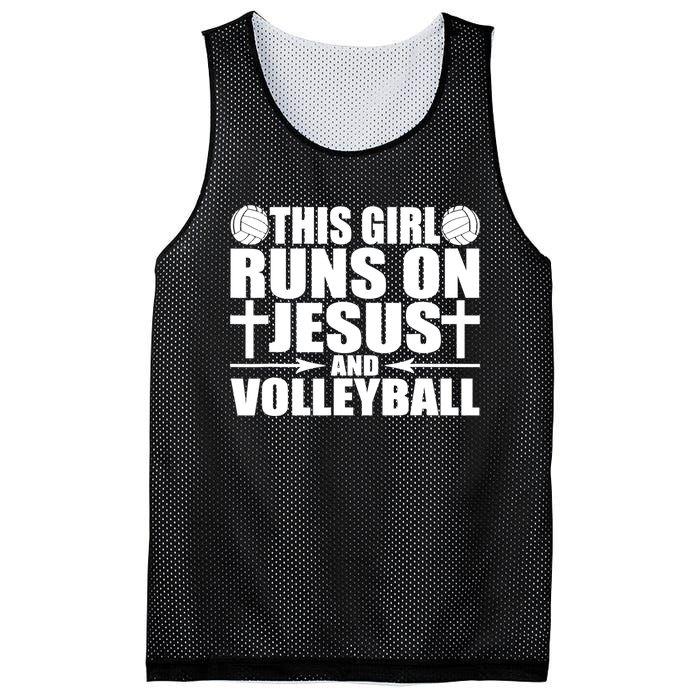 This Girl Runs On Jesus And Volleyball Novelty TShirt Mesh Reversible Basketball Jersey Tank