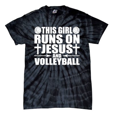 This Girl Runs On Jesus And Volleyball Novelty TShirt Tie-Dye T-Shirt