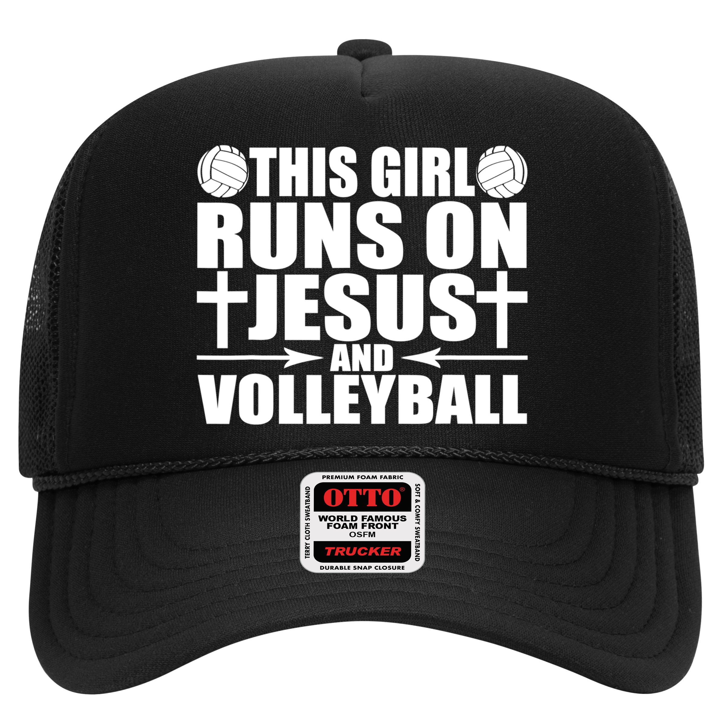 This Girl Runs On Jesus And Volleyball Novelty TShirt Hat