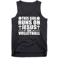 This Girl Runs On Jesus And Volleyball Novelty TShirt Tank Top