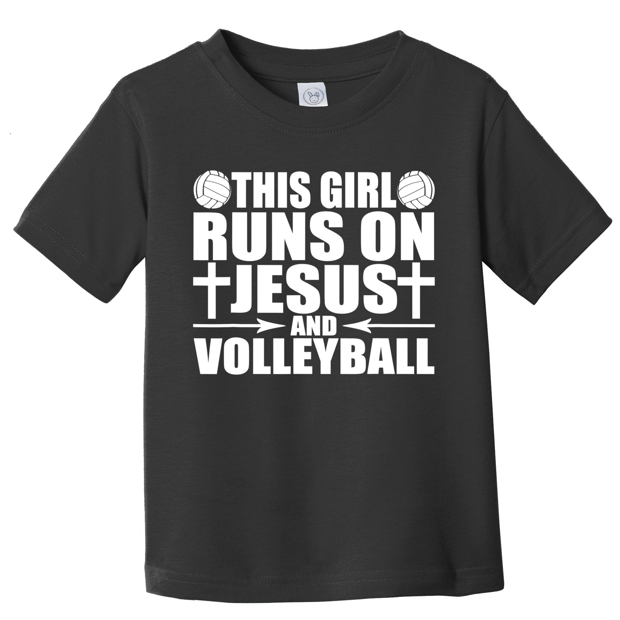 This Girl Runs On Jesus And Volleyball Novelty TShirt Toddler T-Shirt