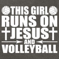 This Girl Runs On Jesus And Volleyball Novelty TShirt Cotton Canvas Backpack