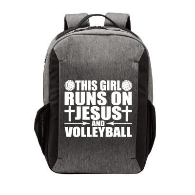 This Girl Runs On Jesus And Volleyball Novelty TShirt Vector Backpack
