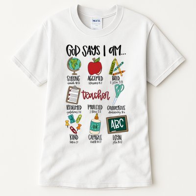 Teacher God Says I Am Teacher Bible Verse Tall T-Shirt