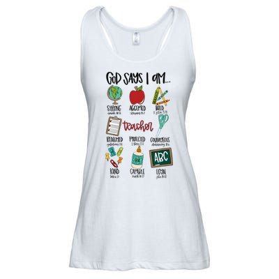 Teacher God Says I Am Teacher Bible Verse Ladies Essential Flowy Tank