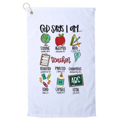 Teacher God Says I Am Teacher Bible Verse Golf Towel