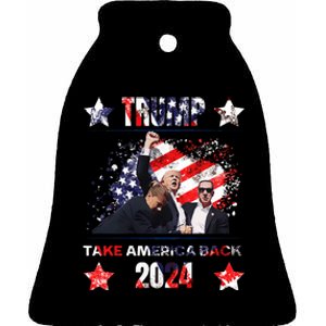 Trump Getting Shot 2024 Ceramic Bell Ornament