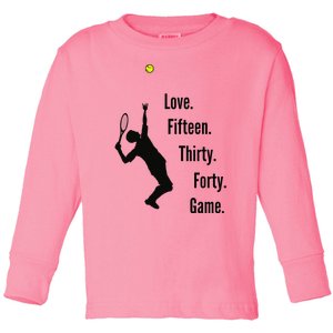 Tennis Game Score Toddler Long Sleeve Shirt