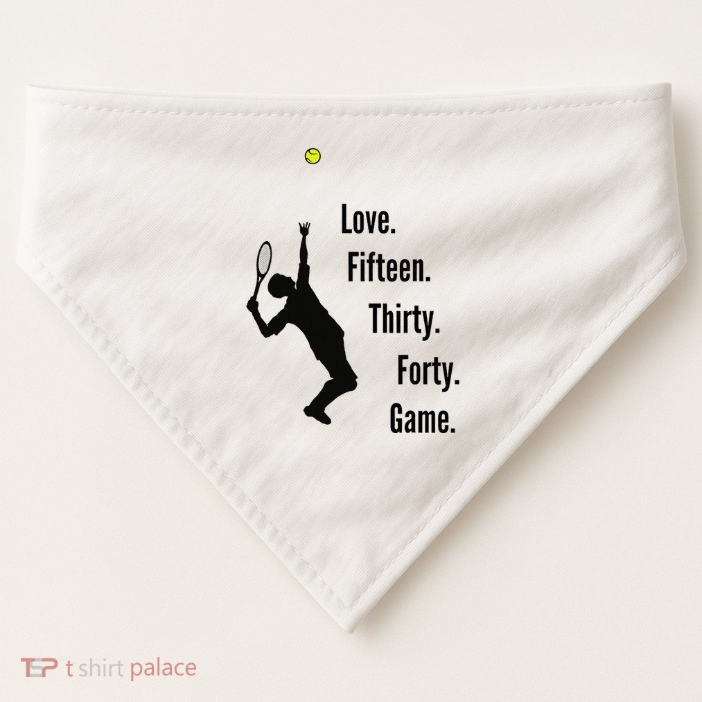 Tennis Game Score USA-Made Doggie Bandana