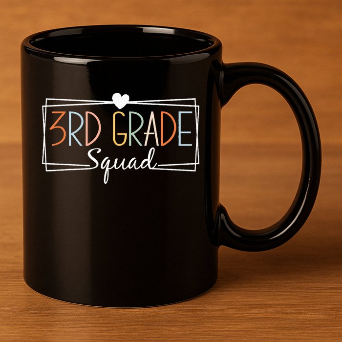 Third Grade Squad Teachers 3rd Grade Back to School 11oz C Handle Ceramic Mug