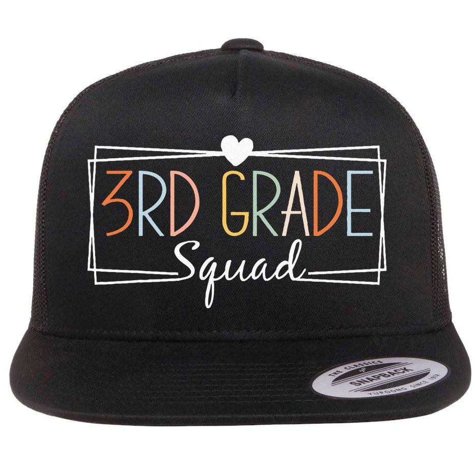 Third Grade Squad Teachers 3rd Grade Back to School Flat Bill Trucker Hat