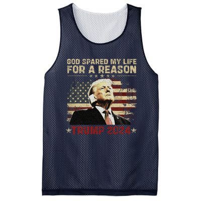 Trump God Spared My Life For A Reason Save Restore America Mesh Reversible Basketball Jersey Tank