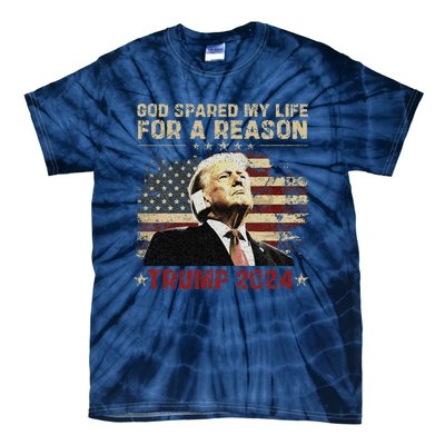 Trump God Spared My Life For A Reason Save Restore America Tie-Dye T-Shirt