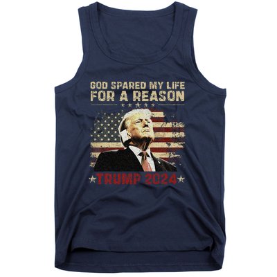 Trump God Spared My Life For A Reason Save Restore America Tank Top