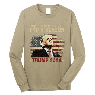 Trump God Spared My Life For A Reason Save Restore America Long Sleeve Shirt