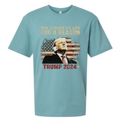 Trump God Spared My Life For A Reason Save Restore America Sueded Cloud Jersey T-Shirt