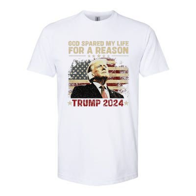 Trump God Spared My Life For A Reason Save Restore America Softstyle CVC T-Shirt