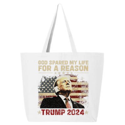 Trump God Spared My Life For A Reason Save Restore America 25L Jumbo Tote