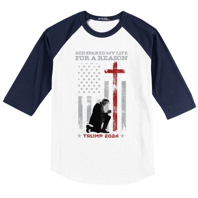 Trump God Spared My Life For A Reason Save Restore America Baseball Sleeve Shirt