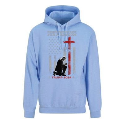 Trump God Spared My Life For A Reason Save Restore America Unisex Surf Hoodie