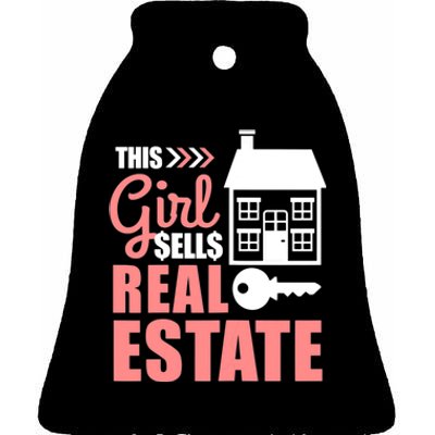 This Girl Sells Real Estate Real Estate Agent Ceramic Bell Ornament