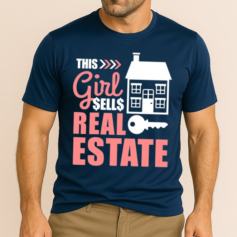 This Girl Sells Real Estate Real Estate Agent Cooling Performance Crew T-Shirt
