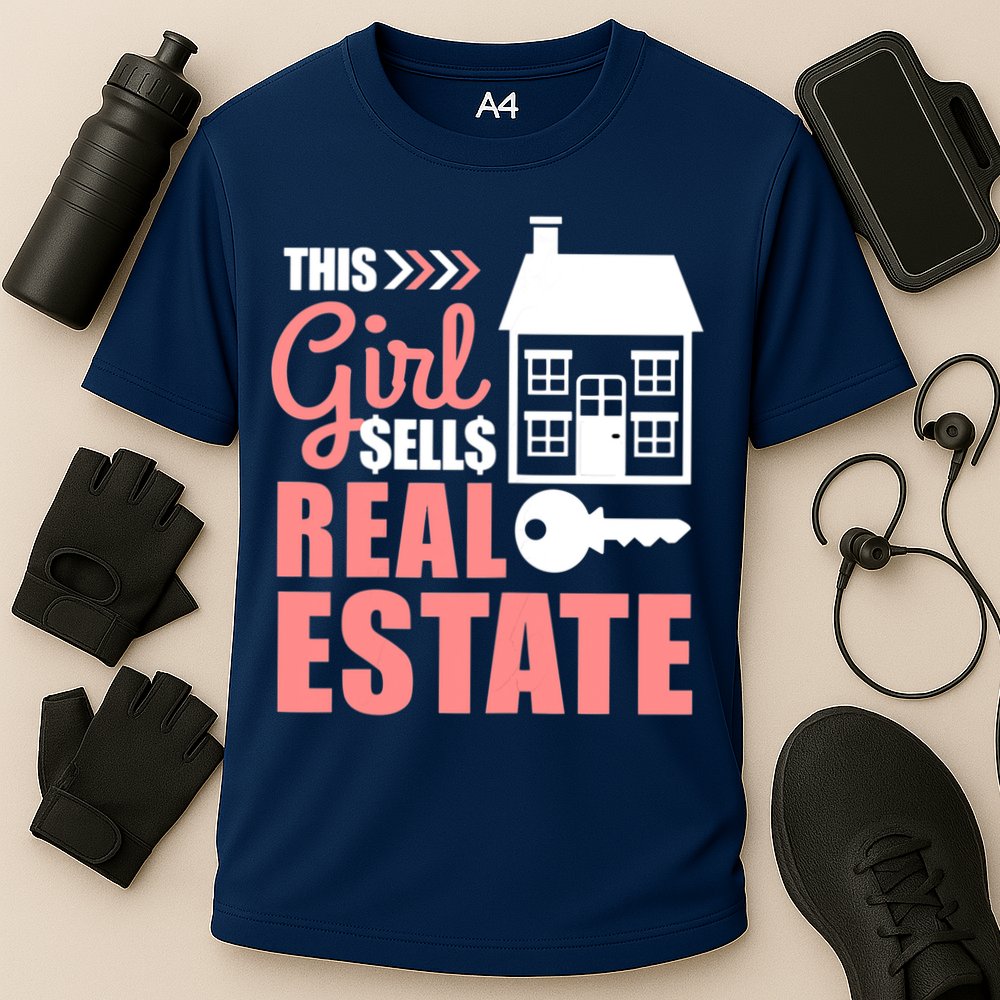 This Girl Sells Real Estate Real Estate Agent Cooling Performance Crew T-Shirt