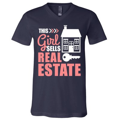 This Girl Sells Real Estate Real Estate Agent V-Neck T-Shirt