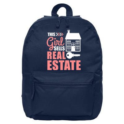 This Girl Sells Real Estate Real Estate Agent 16 in Basic Backpack