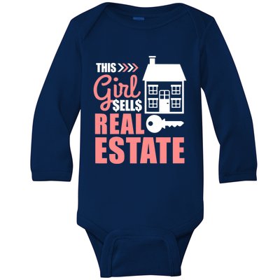 This Girl Sells Real Estate Real Estate Agent Baby Long Sleeve Bodysuit