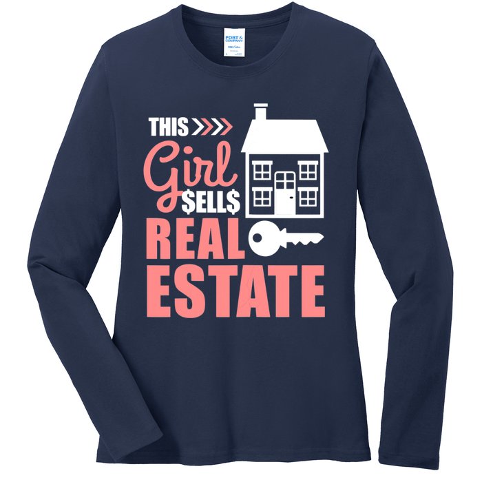 This Girl Sells Real Estate Real Estate Agent Ladies Long Sleeve Shirt