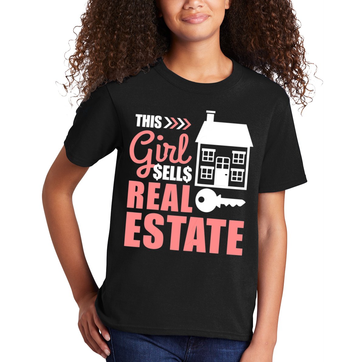 This Girl Sells Real Estate Real Estate Agent Kids T-Shirt
