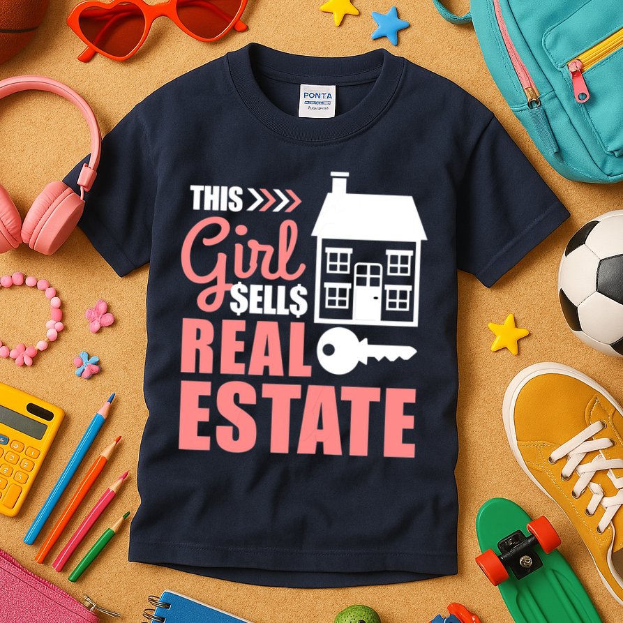 This Girl Sells Real Estate Real Estate Agent Kids T-Shirt