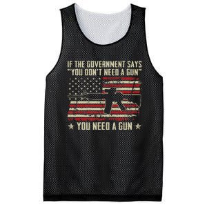 The Government Says You DonT Need A Gun Funny Pro Guns Mesh Reversible Basketball Jersey Tank