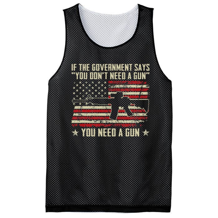 The Government Says You DonT Need A Gun Funny Pro Guns Mesh Reversible Basketball Jersey Tank