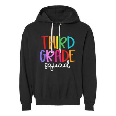 Third Grade Squad Teachers Kid 3rd Grade Back to School Garment-Dyed Fleece Hoodie