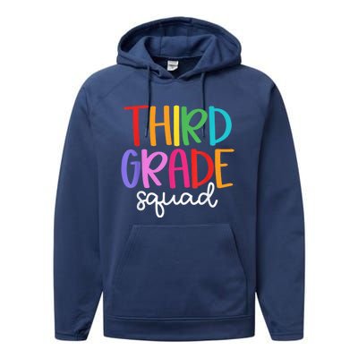 Third Grade Squad Teachers Kid 3rd Grade Back to School Performance Fleece Hoodie