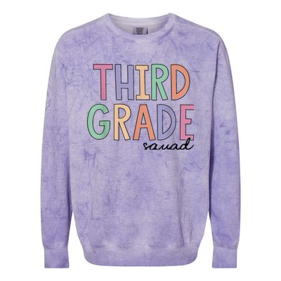 Third Grade Squad Teachers Kid 3rd Grade Back to School Colorblast Crewneck Sweatshirt