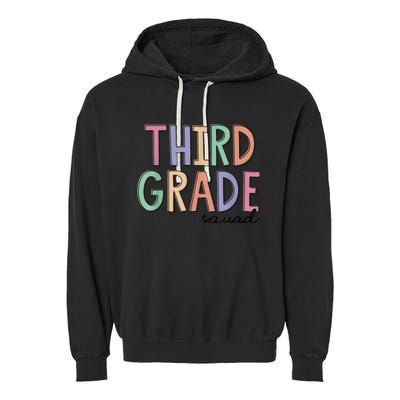 Third Grade Squad Teachers Kid 3rd Grade Back to School Garment-Dyed Fleece Hoodie