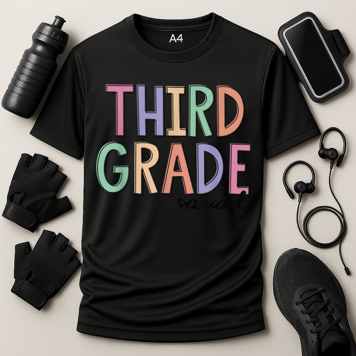 Third Grade Squad Teachers Kid 3rd Grade Back to School Cooling Performance Crew T-Shirt