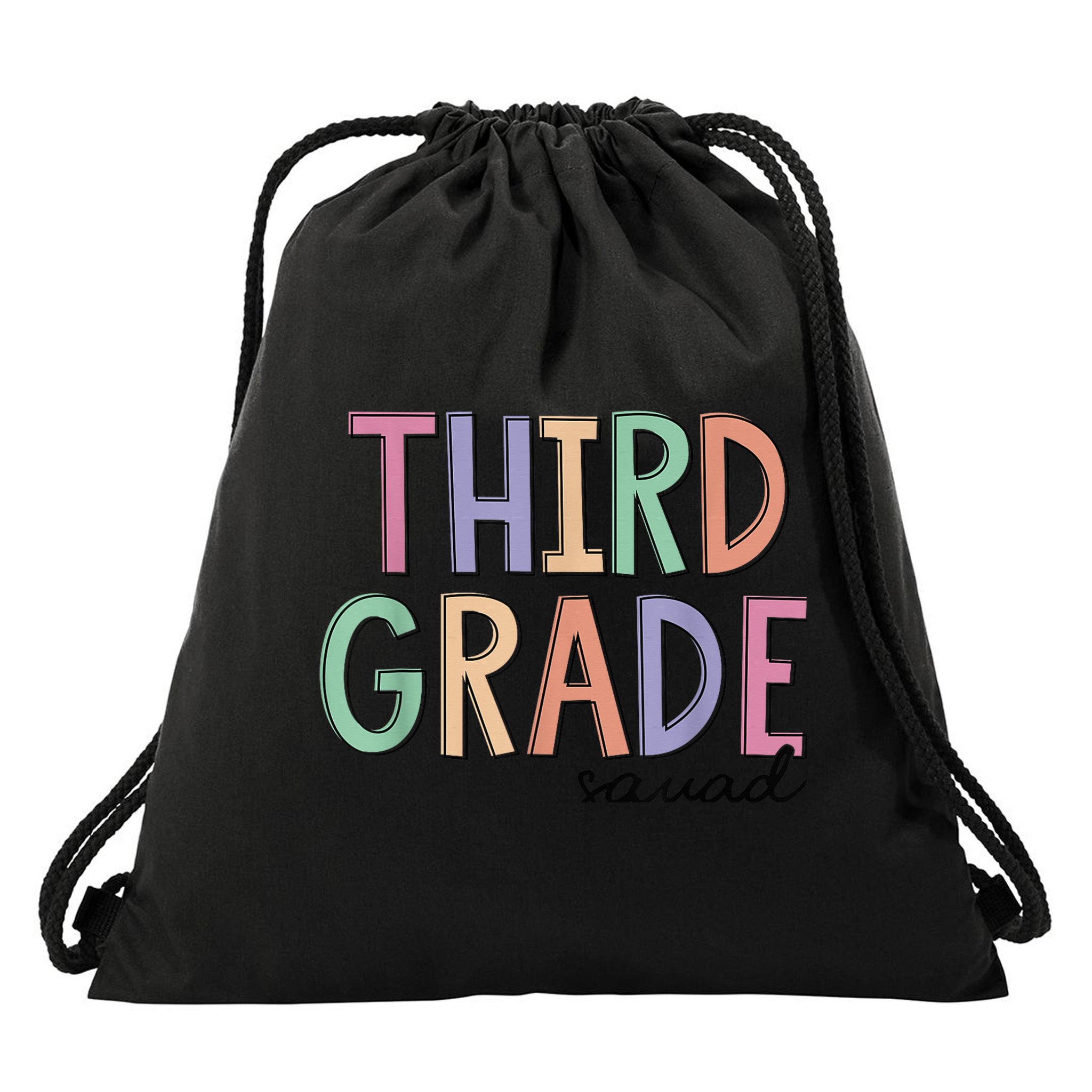 Third Grade Squad Teachers Kid 3rd Grade Back to School Drawstring Bag