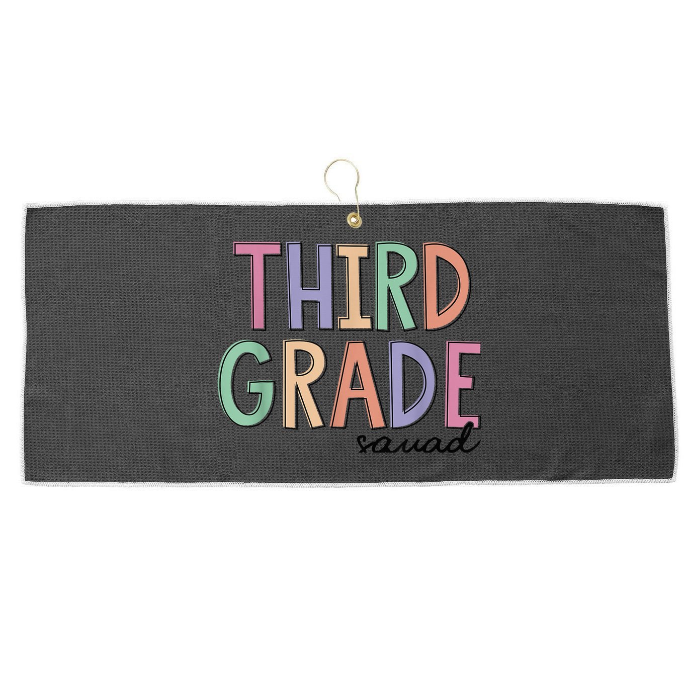 Third Grade Squad Teachers Kid 3rd Grade Back to School Large Microfiber Waffle Golf Towel