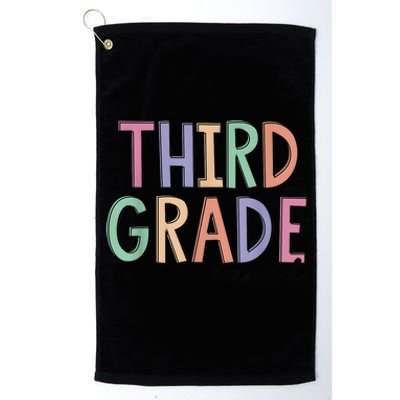 Third Grade Squad Teachers Kid 3rd Grade Back to School Platinum Collection Golf Towel