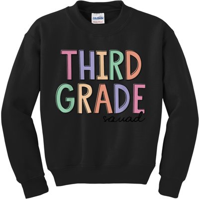 Third Grade Squad Teachers Kid 3rd Grade Back to School Kids Sweatshirt
