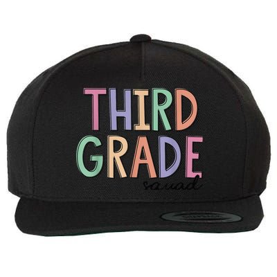 Third Grade Squad Teachers Kid 3rd Grade Back to School Wool Snapback Cap