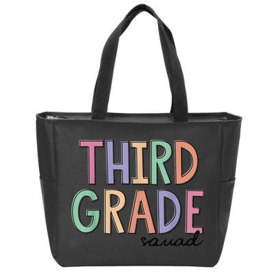 Third Grade Squad Teachers Kid 3rd Grade Back to School Zip Tote Bag