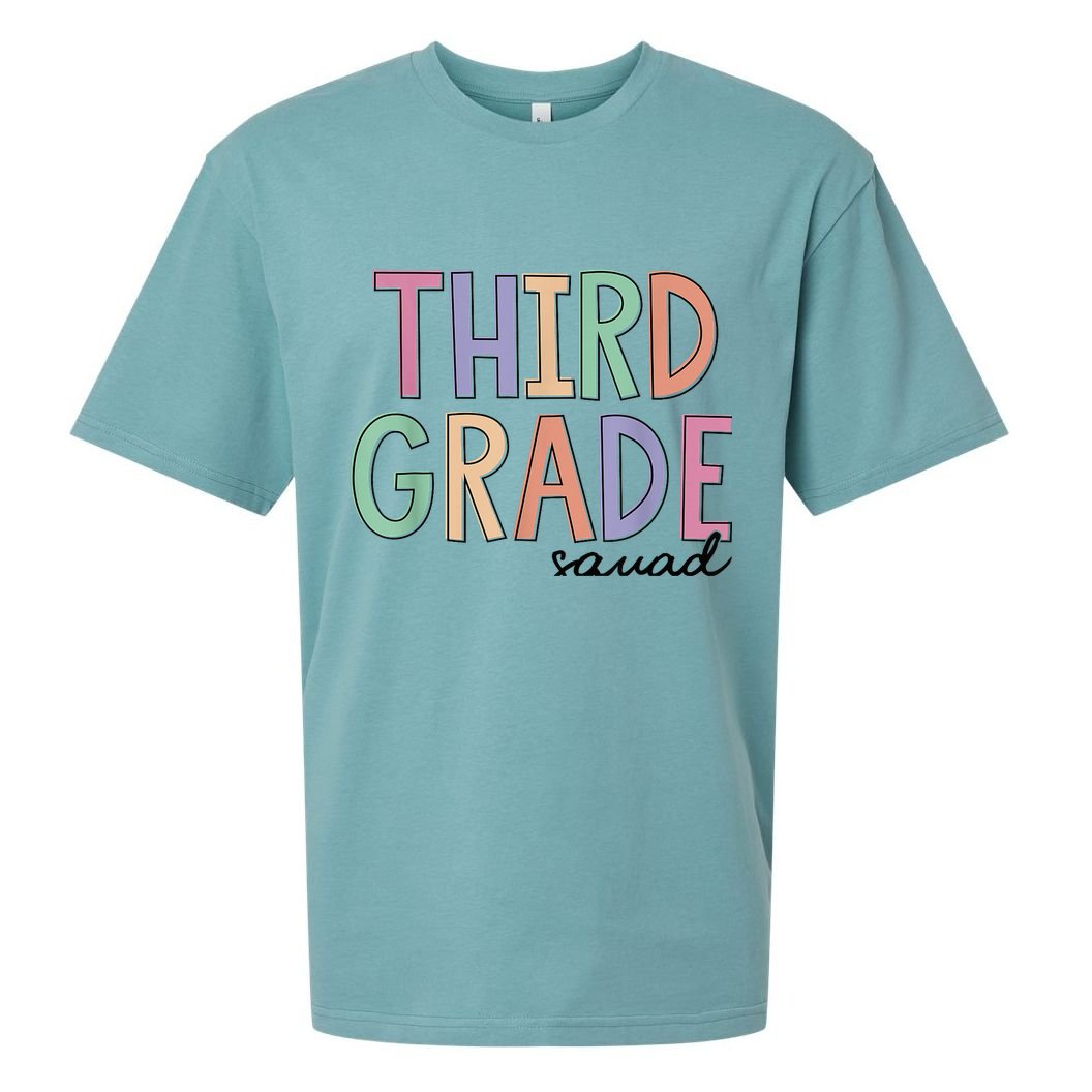 Third Grade Squad Teachers Kid 3rd Grade Back to School Sueded Cloud Jersey T-Shirt