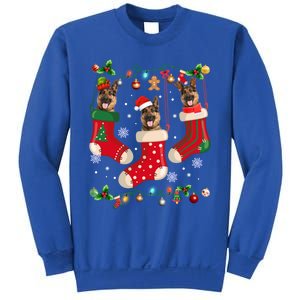 Three Ger Shepherd In Sock Christmas Santa Xgiftmas Dog Gift Sweatshirt