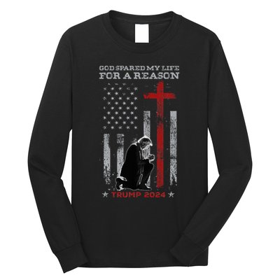 Trump God Spared My Life For A Reason Save Restore America Long Sleeve Shirt